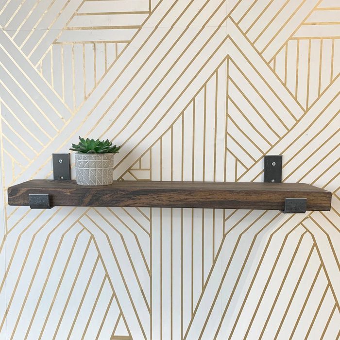 Hanah Home Estantería Decorativa de Pared Lam007 en Negro y Nogal
